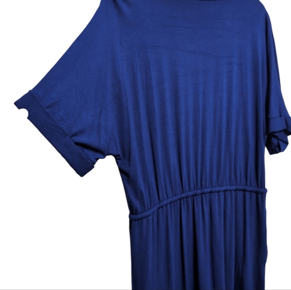 Chico's Split Neck Tie Waist Dress Royal Blue size 1(8/10) Medium Rayon - Picture 7 of 11